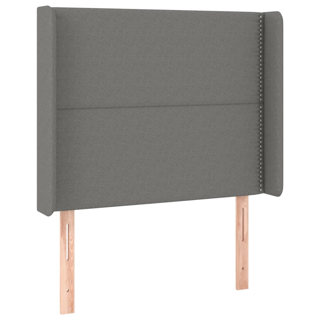 Box Spring Bed with Mattress Dark Gray 90 x 190 cm Fabric