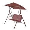 VEVOR 3-Person Patio Swing Chair, Outdoor Patio Swing with Adjustable Canopy, Porch Swing with Armrests, Teslin Fabric and Alloy Steel Frame