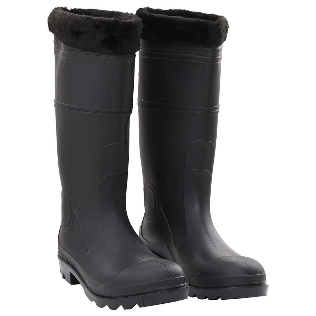 vidaXL Gummistiefel mit Herausnehmbarem Innenfutter Schwarz Gr. 46 PVC schwarz