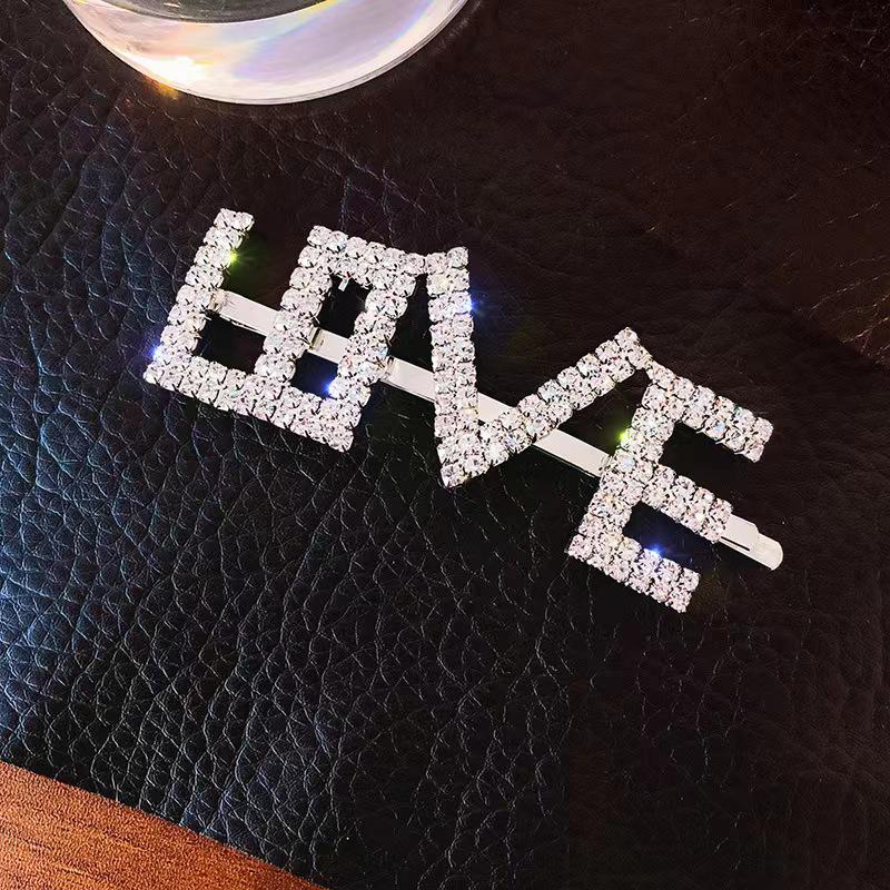 Exaggerated Rhinestone Letter Hair Clip - Simple, Fashionable, Versatile Style