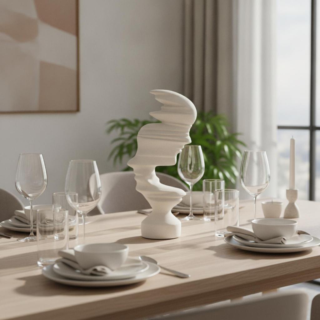 Abstract Human-Profile Sculpture Minimalist Freestanding Decor for Living Room