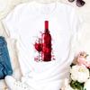 Women T Shirt Wine Glass And Starry Sky Print White Tshirt Female T-Shirt Fashion Short Sleeve Tee Tops Harjauku Cute Tshirt