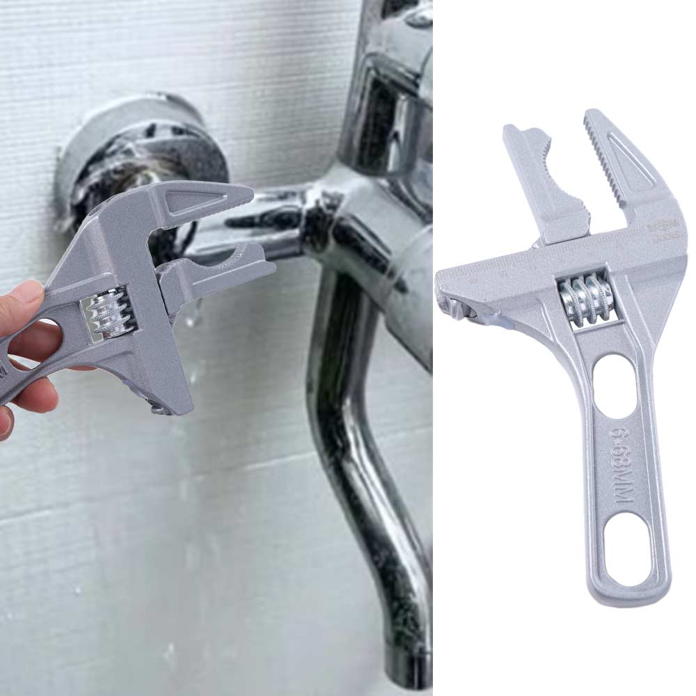 Short Handle Adjustable Spanner Large Opening Plumbing Wrench Bathroom Wrench  Tubing Hand Tool