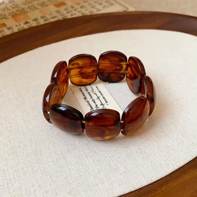 Bohomia Irregular Acrylic Oval Elastic Beaded Strand Bracelets for Women Vintage Leisure Bracelet Fashion Jewelry Gifts