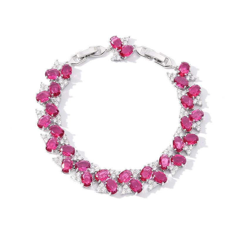 New Exquisite Luxury Colored Gemstone Bracelets From Europe and America Dopamine Candy Slightly Inlaid Zircon Luxury Bracelets Zircon