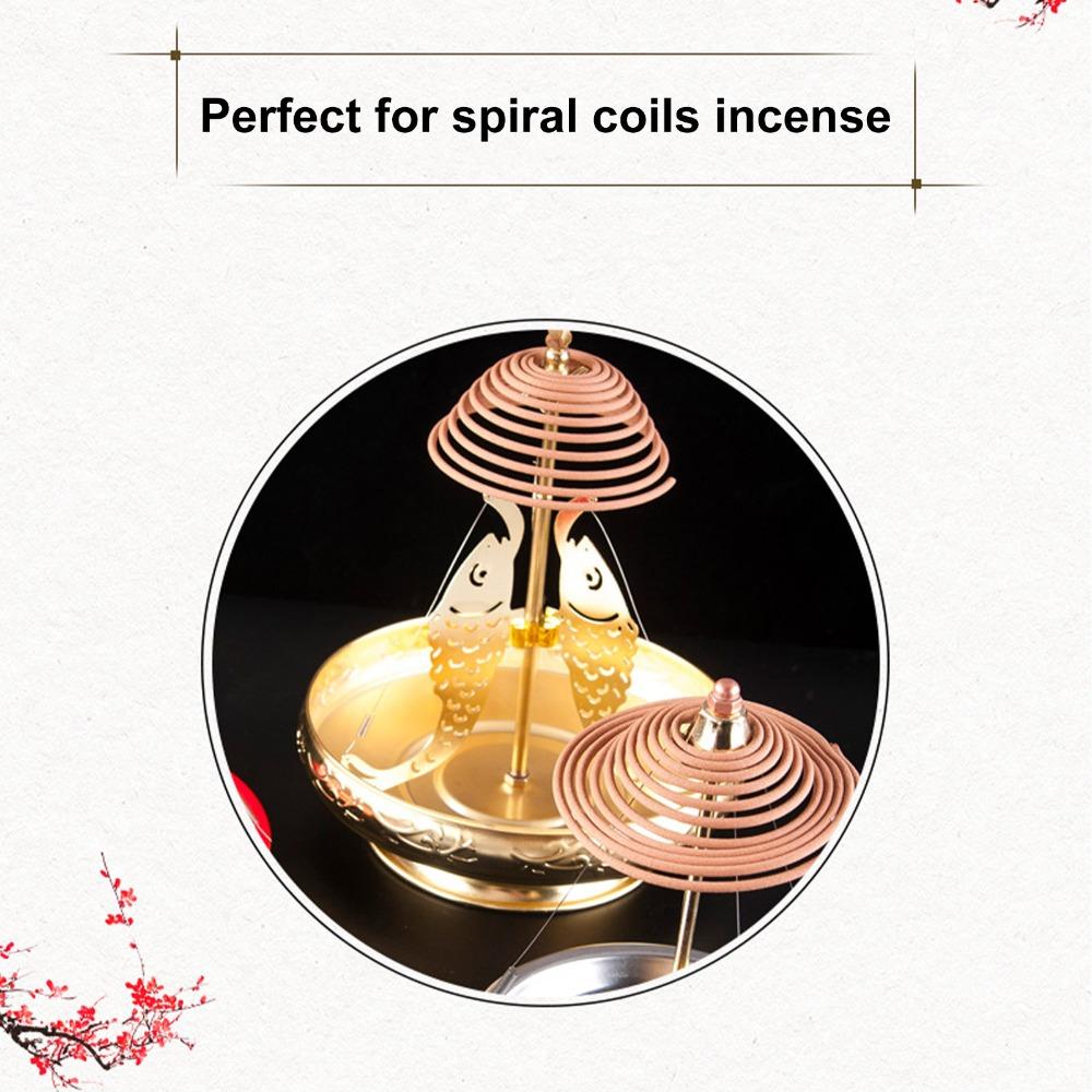 Golden Coil Incense Stand Stainless Steel Censer Support Easy Clean Incense Holder  Yoga Space