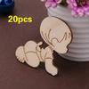 20Pcs Laser Cutting Cute Baby Shape Cards Wooden Chips Craft DIY Wedding Decoration Baby Shower Supp