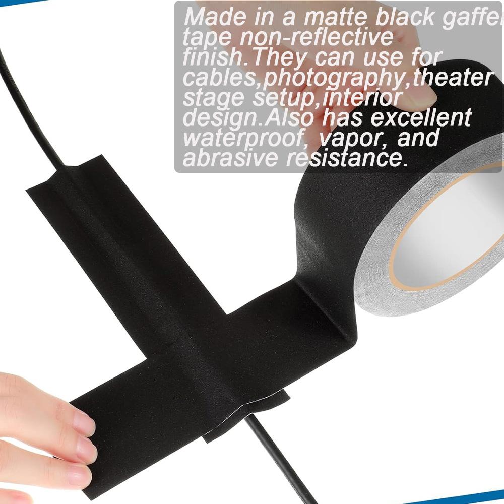 White/Black Gaffers Tape Residue-Free Matte Gaffer Tape Non-Reflective Easy Tear Floor Tape for Electrical Cord Stage Photograph
