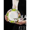 Ceramic Overglazed Color Figure Tableware Set Hand Painted Parrot Household Dinner Plate Steak Plate Coffee Set Set