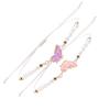 2pcs Matching Bracelets Butterfly Friendship Adjustable Strand Best Friends Bracelets Handmade Charm Couples Jewelry