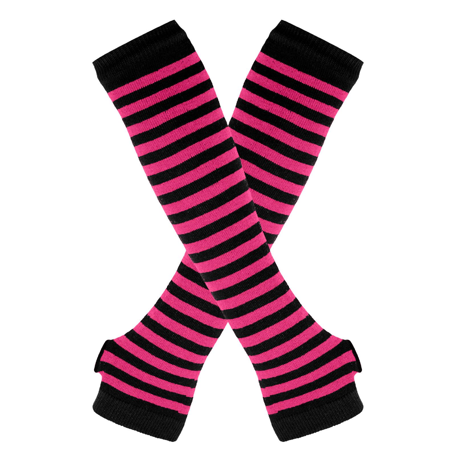 

Модные теплые длинные перчатки, нарукавники, в полоску, открытый хлопок, длинный чехол на запястье One Size