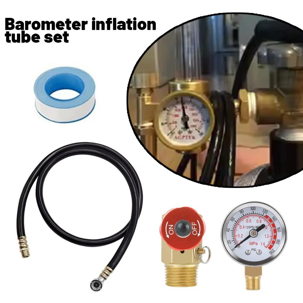 1 Set Air Tank Repair Kit Safety Valve 0-200 PSI Pressure Gauge Carry For Portable Tank Assembl M3Z7