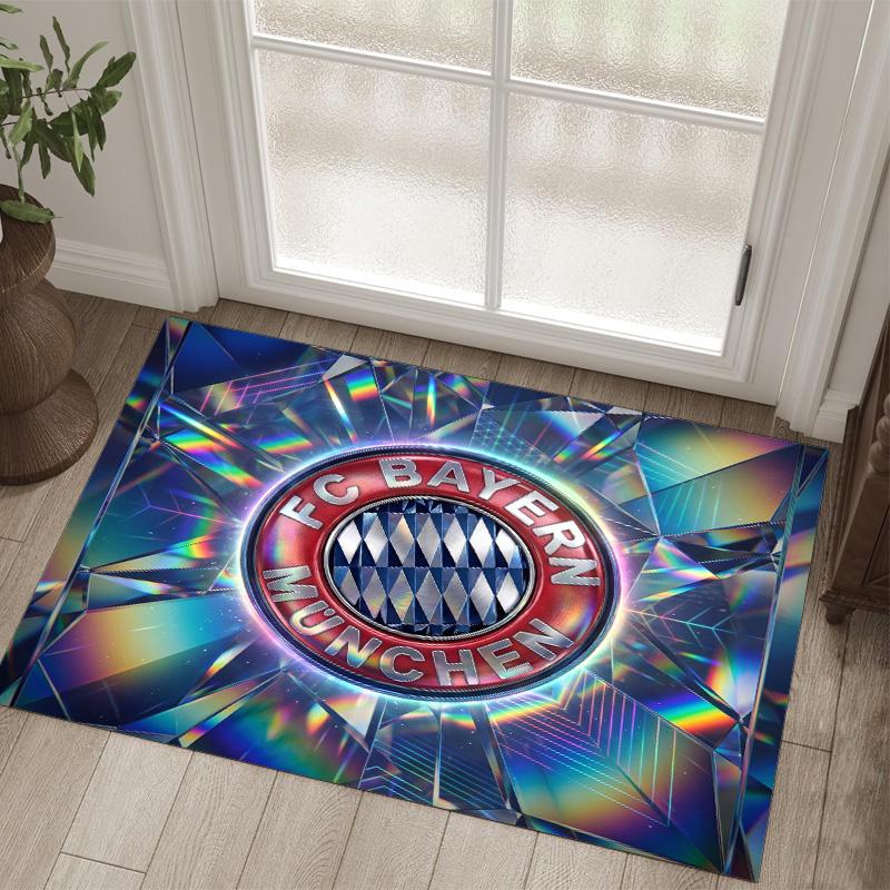 Bayern München Design Kristall Sammet Matta Mysig Icke?Halkskyddad tryckt matta för sovrum, vardagsrum, entré