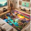 Dinosaur Theme Soft Crystal Velvet Rug Custom Name & Text Print Non Slip Floor Rug for Bedroom Living Room