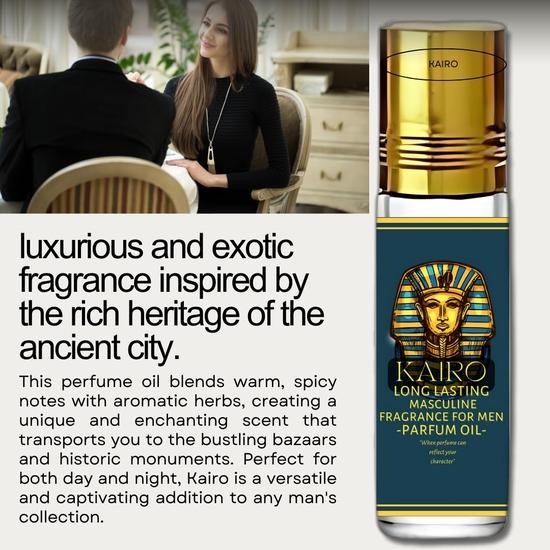Herbexo Kairo Perfume Oil Premium Roll-on Attar for Men | Long Lasting Exotic Fragrance | Natural, Alcohol-Free, Non-Toxic