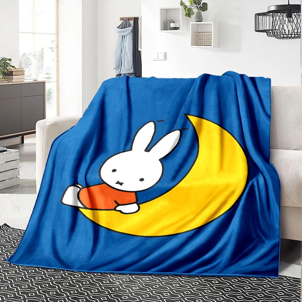 1pc Miffy4 Blanket, Gift, for Men and Women, Soft Blanket, Good for Sofa Bed Couch Travel, Lightweight Flannel Blanket