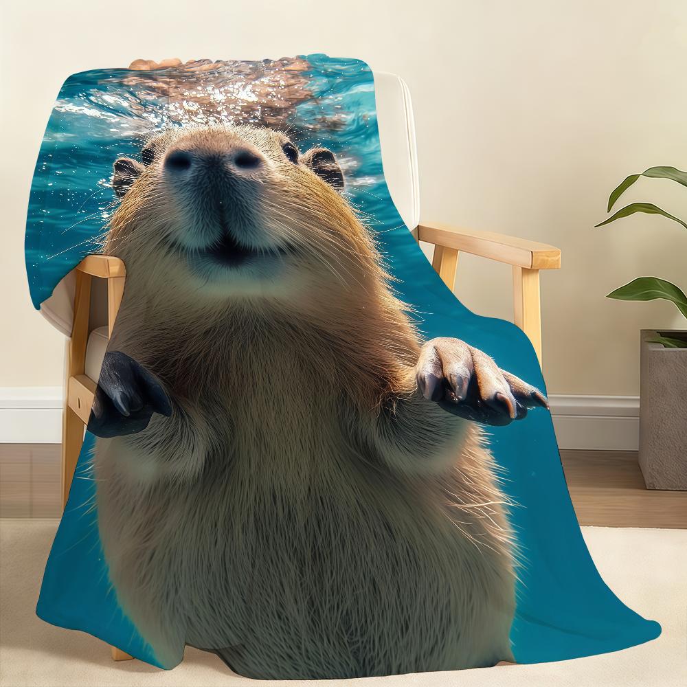 C-Capybara summer swimming Blanket Soft Throw Blanket for Home Bedroom Bed Sofa Picnic Travel Office Rest Cover Blanket Gift