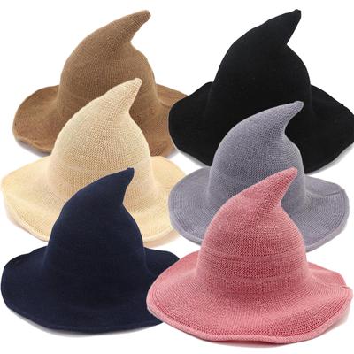 1 PCS Chapeau de Sorcière d'Halloween Moderne Laine Femme Dame Fait de Laine de Mouton Tendance Chapeau de Fête d'Halloween Chapeau de Fête de Festival