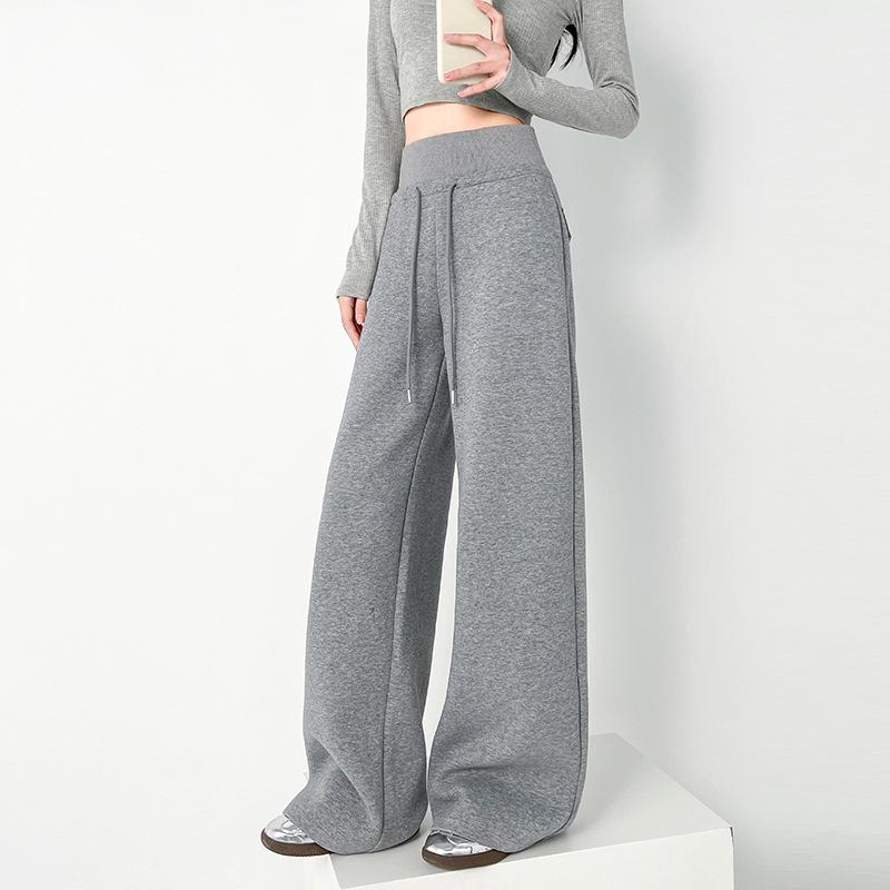 Women s High-Waisted Wide-Leg Sweatpants - Autumn/Winter 2025 Drapey Slimming, Casual Straight Leg Style S