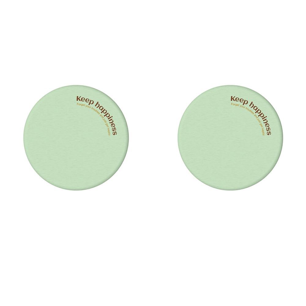 

2PCS Insulation Water-absorbing Coasters Round Draining Pad Mini Anti-slip Coaster Office Use зелёный