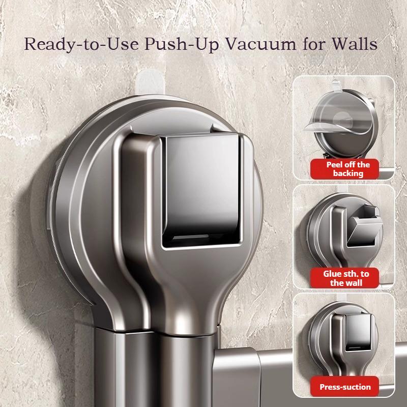 Multiple Rods Rotating Towel Rack Suction Cup No Drilling Wall Mounting Bathroom Toilet Towel Hanging Rack Storage Stand