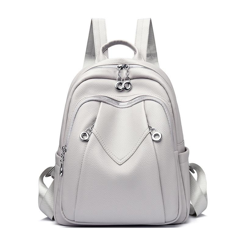 Backpack for Women, Large Capacity PU Backpack, Candy Colored Student Backpack