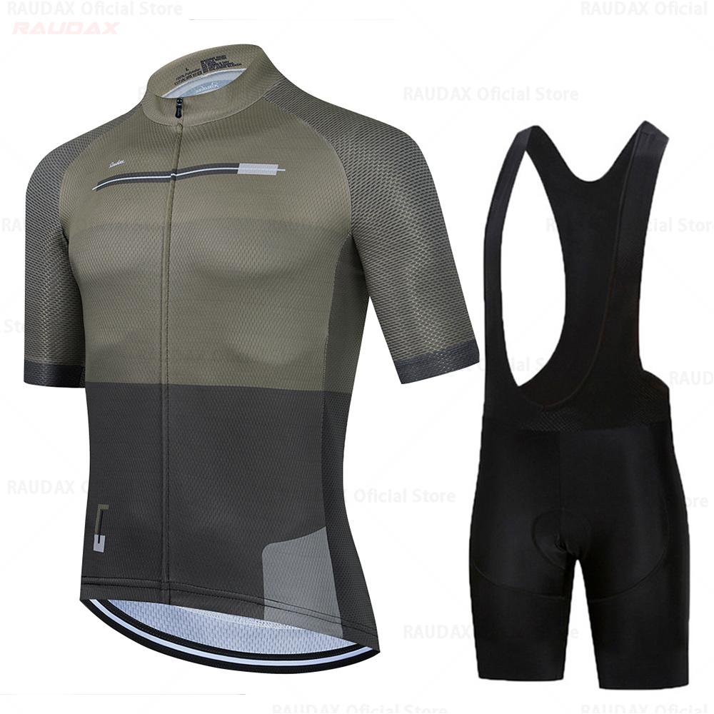 Raudax 2025 Summer Cycling Jersey Set Breathable MTB Twelve Colors Cycling Clothing Mountain Bike Wear Maillot Ropa Ciclismo