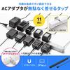 Sanwa Supply Power Strip, 11 Outlets, 2P, 2m, Slim, 180° Flexible Cord, Powerful Neo Magnet, Dust Shutter, Fixing Hook, Black, TAP-SLIM11-2BK