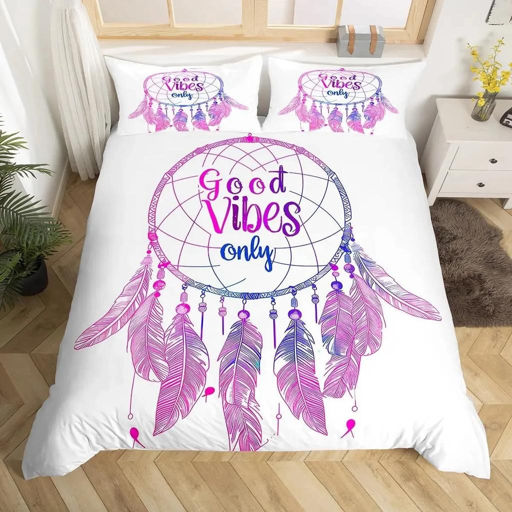 Dream Catcher Bedding Set Boho Mandala Duvet Cover Twin KingExotic Tribal Feather Comforter Cover Starry Sky Galaxy Quilt Cover