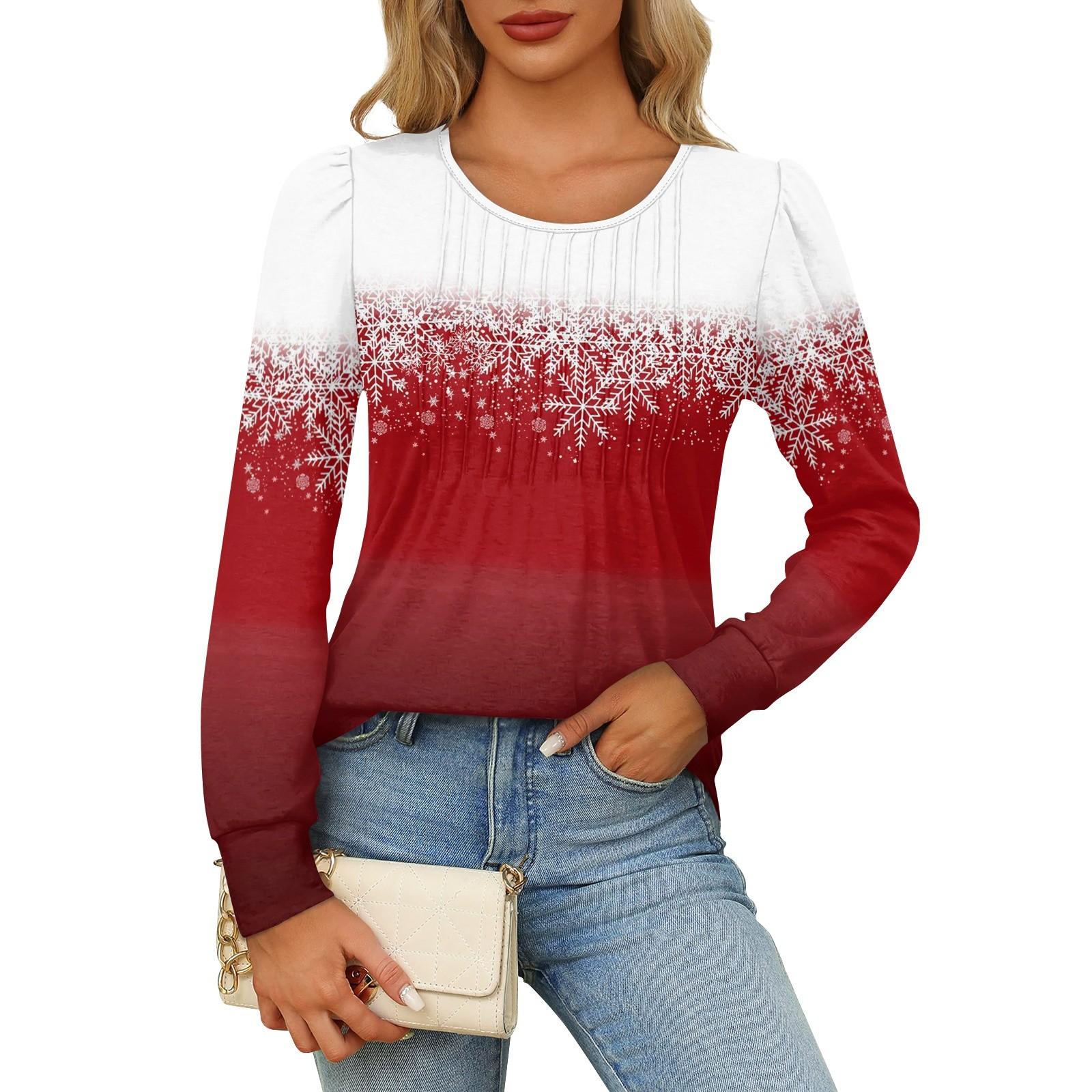 

Рубашки с длинным рукавом для женщин, футболки с милым принтом и графикой, блузки, нарядные повседневные блузки, плиссированные топы-туники с овальным вырезом XXXL