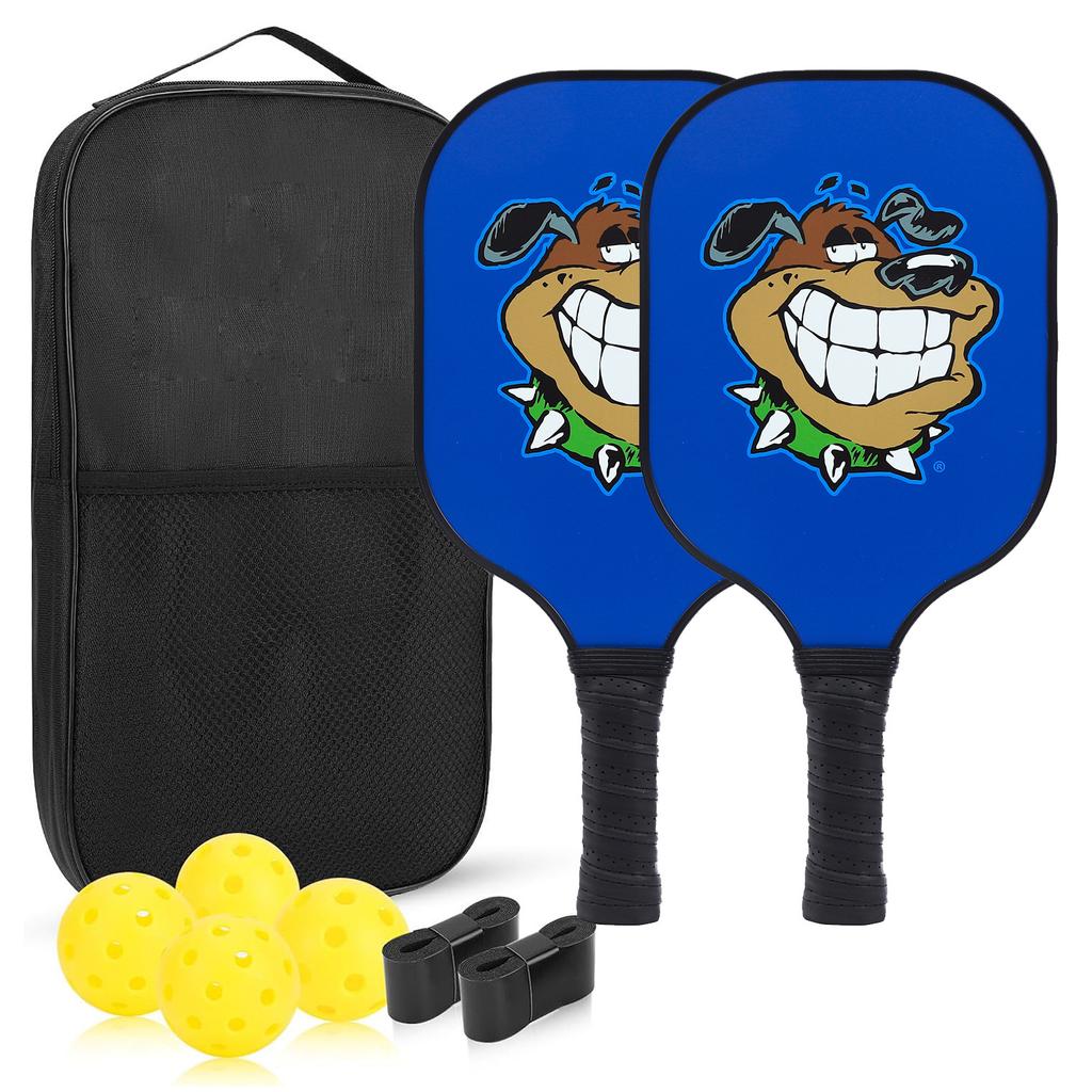 Pickleball-Shot Cartoon Animal Beach Rackets Outdoor Sports 40-Hole Pickleball Glass Fiber Suction Ball Set