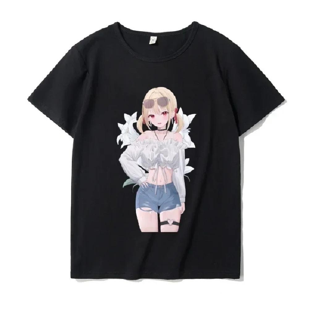 2024 Каваи Графическая Женская Футболка Смешная Аниме Футболка Женская Одежда Милая Японская Lycoris Recoil Уличные Футболки Одежда Y2k Топы3 XXXXXL чёрный