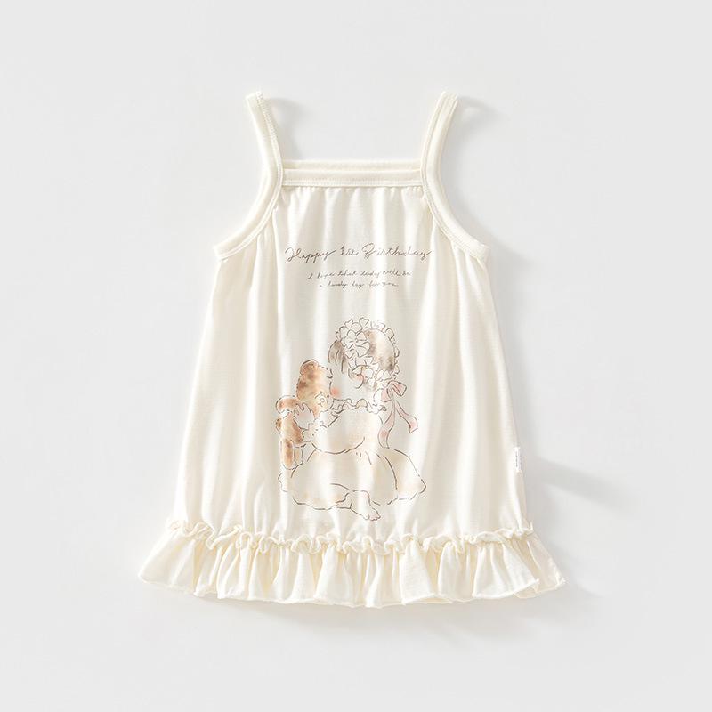 Baby Girl Pure Cotton Summer Princess Dress – Stylish Infant Strap Skirt, 2026 Edition 110 cm