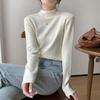 Women's Half Turtleneck Knitted Base Shirt Soft Skin-Friendly Pullover Sweater Autumn Winter Solid Color Stretch Knit Top