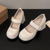 Fashion Elegant Chunky Heel Mary Jane Shoes Women 2025 Crystal Buckle Strap Platform Pumps Woman Thick High Heeled Party Shoes Ladies