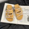 Fashion versatile simple casual comfortable sandals women 2025 new summer wear non-slip one-word beach shoes