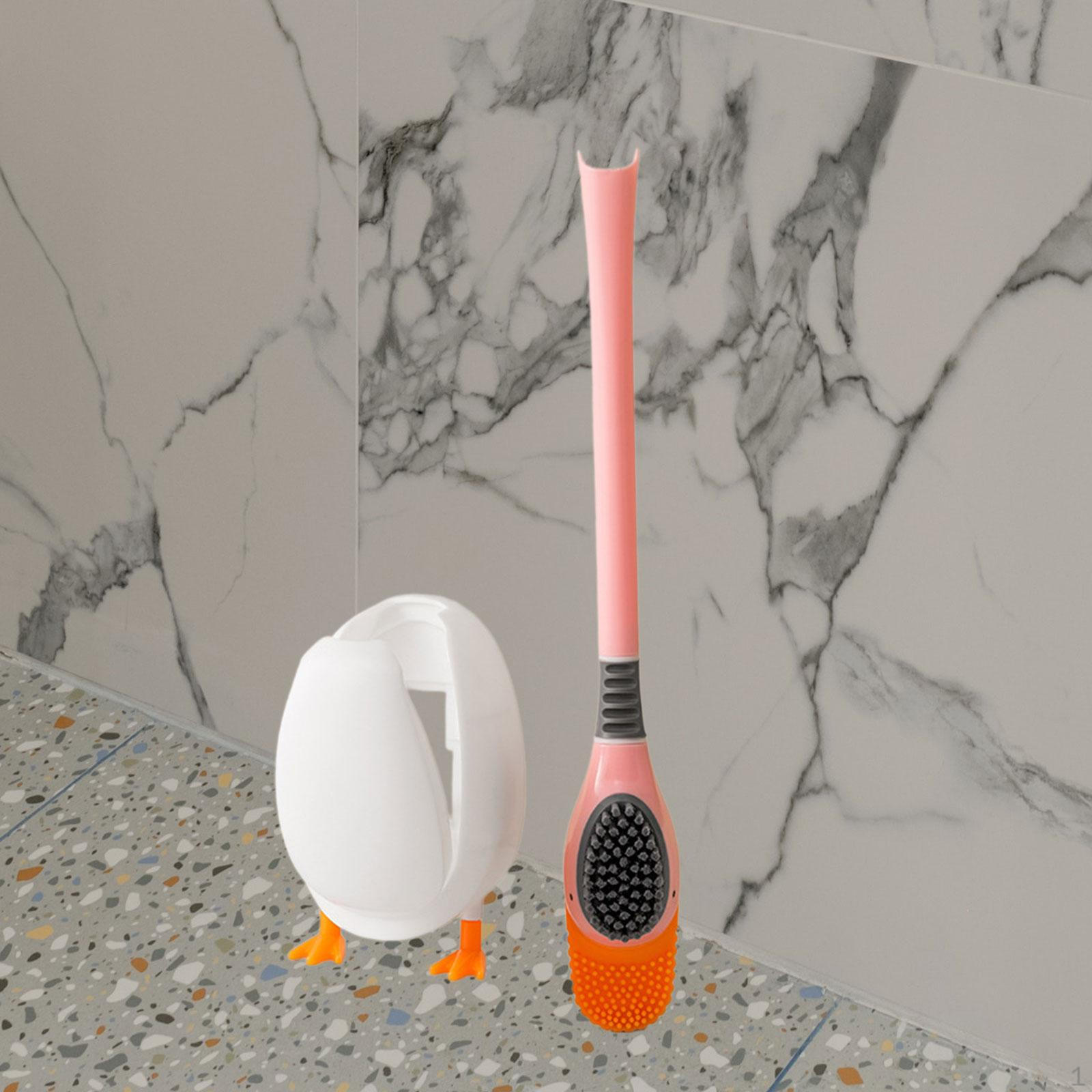 

Элегантный набор из туалетной щетки и держателя для современных ванных комнат розовый