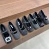 Inner Height Increase Cm Retro High Heel Plush Woolen Shoes Pearl Bow Warm Thick Heel Mary Jane Shoes