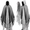 Creative Gift with Oversized Hood Halloween Hooded Cloak Vintage Black Color Overcoats Cosplay Costume