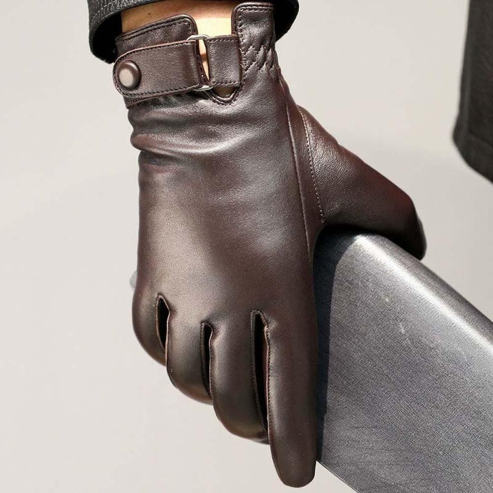 1pair  Black Thickened Gloves Waterproof Windproof Mittens PU Anti-cold Gloves  Autumn
