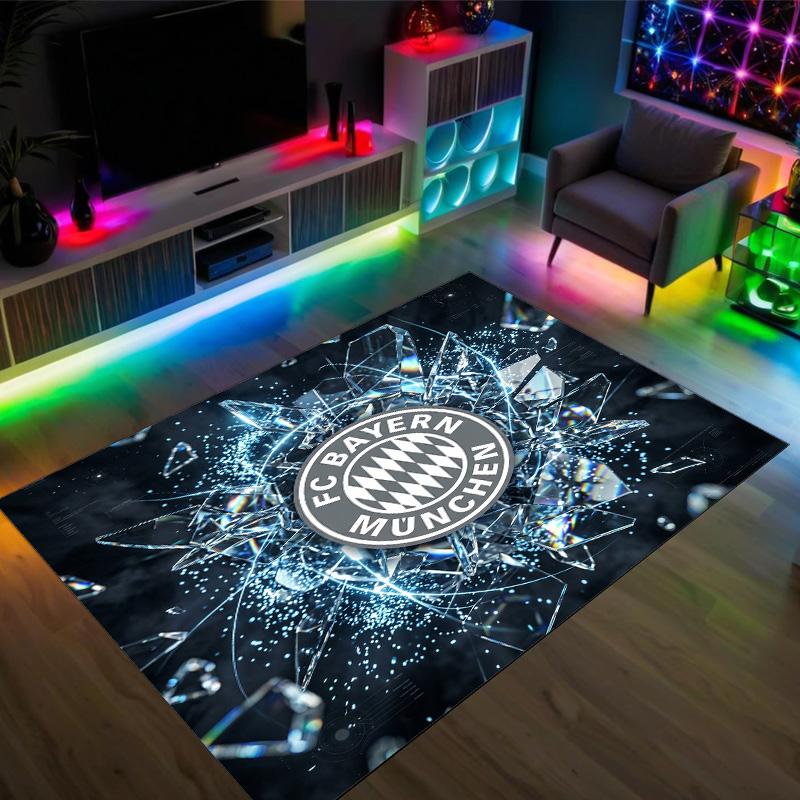 Bayern Munich Design Crystal Velvet Carpet Cozy Non?Slip Printed Rug For Bedroom Living Room Entrance