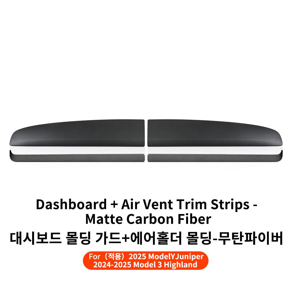 YZ For Tesla Model 3 Y Highland Juniper 2025 ABS Dashboard Panel Trim Strips Instrument Stickers Car Protector Pad Accessories