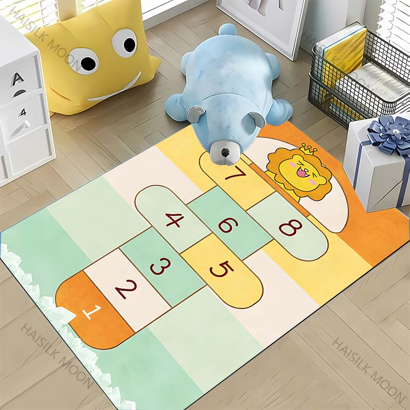 Alfombra Rayuela Multitalla Juego Infantil Antideslizante Alfombra de Piso Adecuada para Sala de Estar Habitación Infantil Disponible en Todas las Estaciones