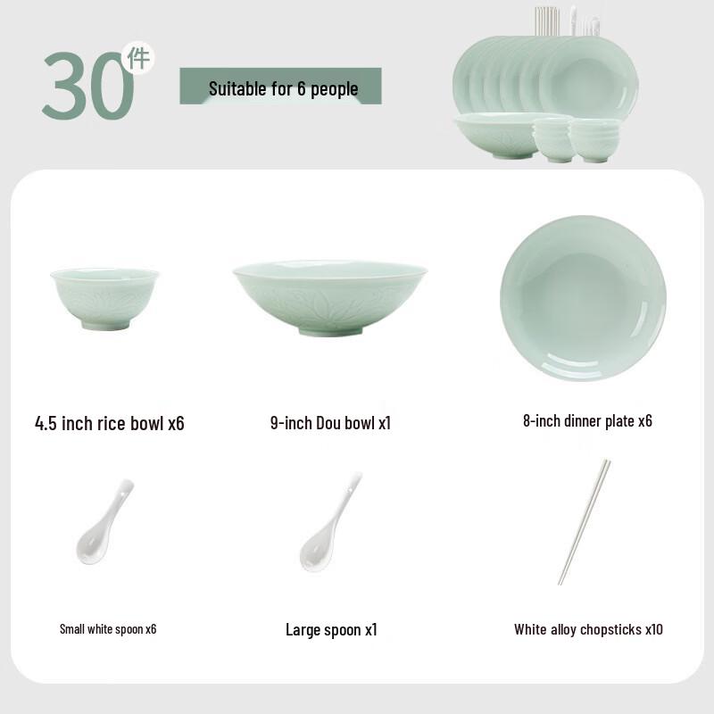Celadon Ceramic Dinnerware Set