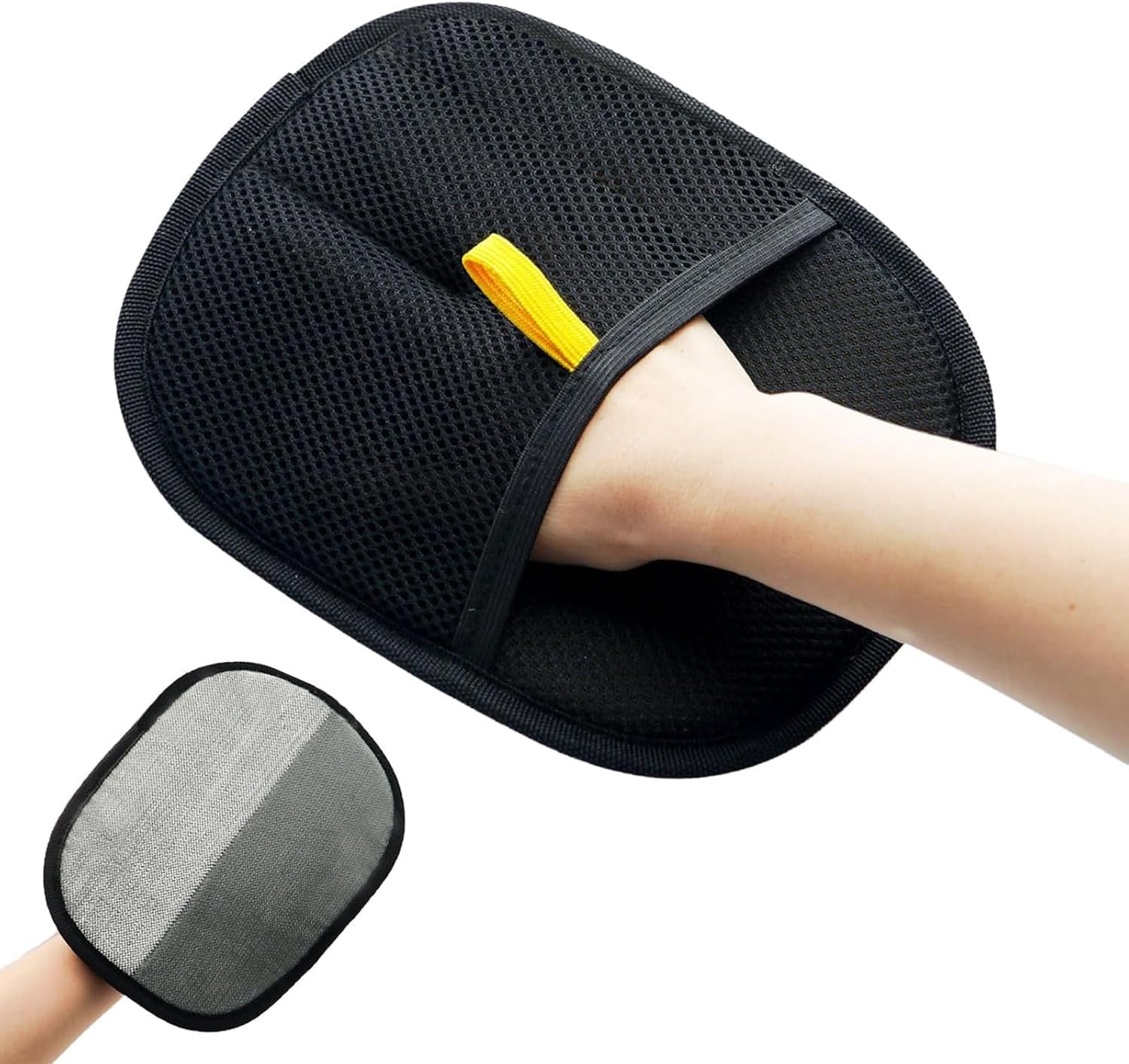 

Улучшенная перчатка для удаления шерсти домашних животных для кошек собак Эффективный инструмент для груминга и вычесывания Многоразовый удалитель шерсти чёрный