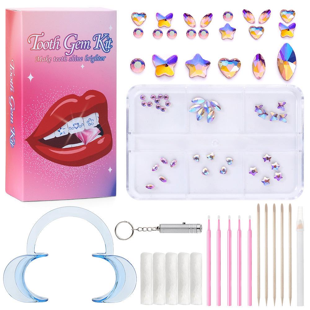 Dental Diamond Tooth Decoration, Tooth Diamond Tool Diy Set, Tooth Sticker, Diamond Love Horse Eye Decoration