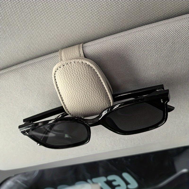 1pc Universal Car Sun Visor Glasses Clip | PU Material, Auto Eyeglasses Holder, Vehicle Interior Accessories, Eyewear Storage Bracket