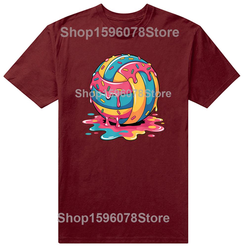 Funny Graphic Volleyball Ice Cream Tshirts Men Womens Fashion Casual Tshirt 100 Cotton Loose Oversized T Shirt