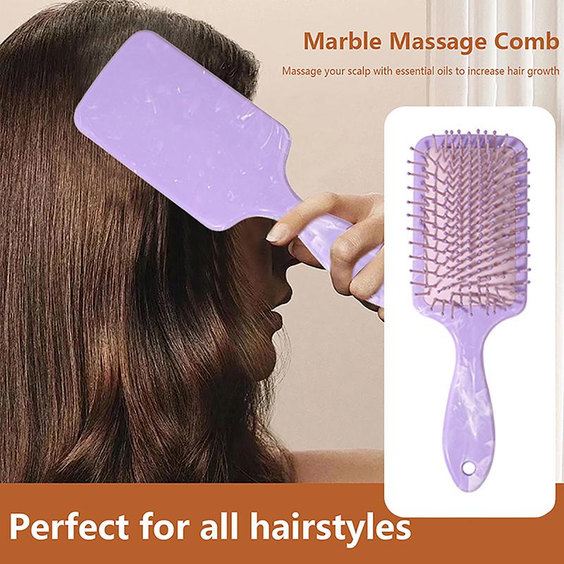 

1 шт., расческа с мраморным узором и воздушной подушкой, гладкая, против спутывания волос, массажная расческа для кожи головы, парикмахерские аксессуары синий