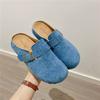 Soft-soled women's thick-soled slippers are worn outside the autumn new lazy people with one foot pedal of Boken bag head and half slippers.